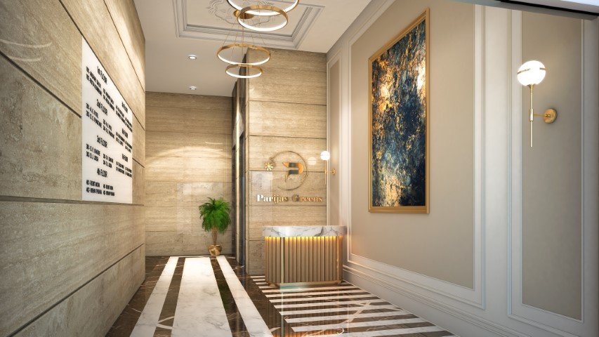 Parijas Greens Render Beautiful and Spacious Lobby