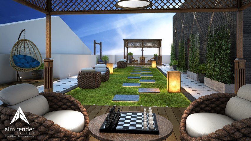 Serene and Lush Terrace Garden Retreat